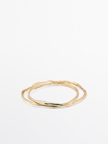 Zara Set of irregular bracelets - Golden