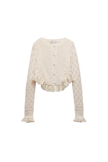 CABLE KNIT CROP SWEATER