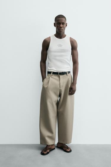 CAMISETA TANK ESTAMPADO - Blanco de Zara - Imagen 0