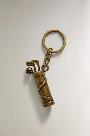 GOLF CLUB BAG KEY RING - Aged gold by Zara