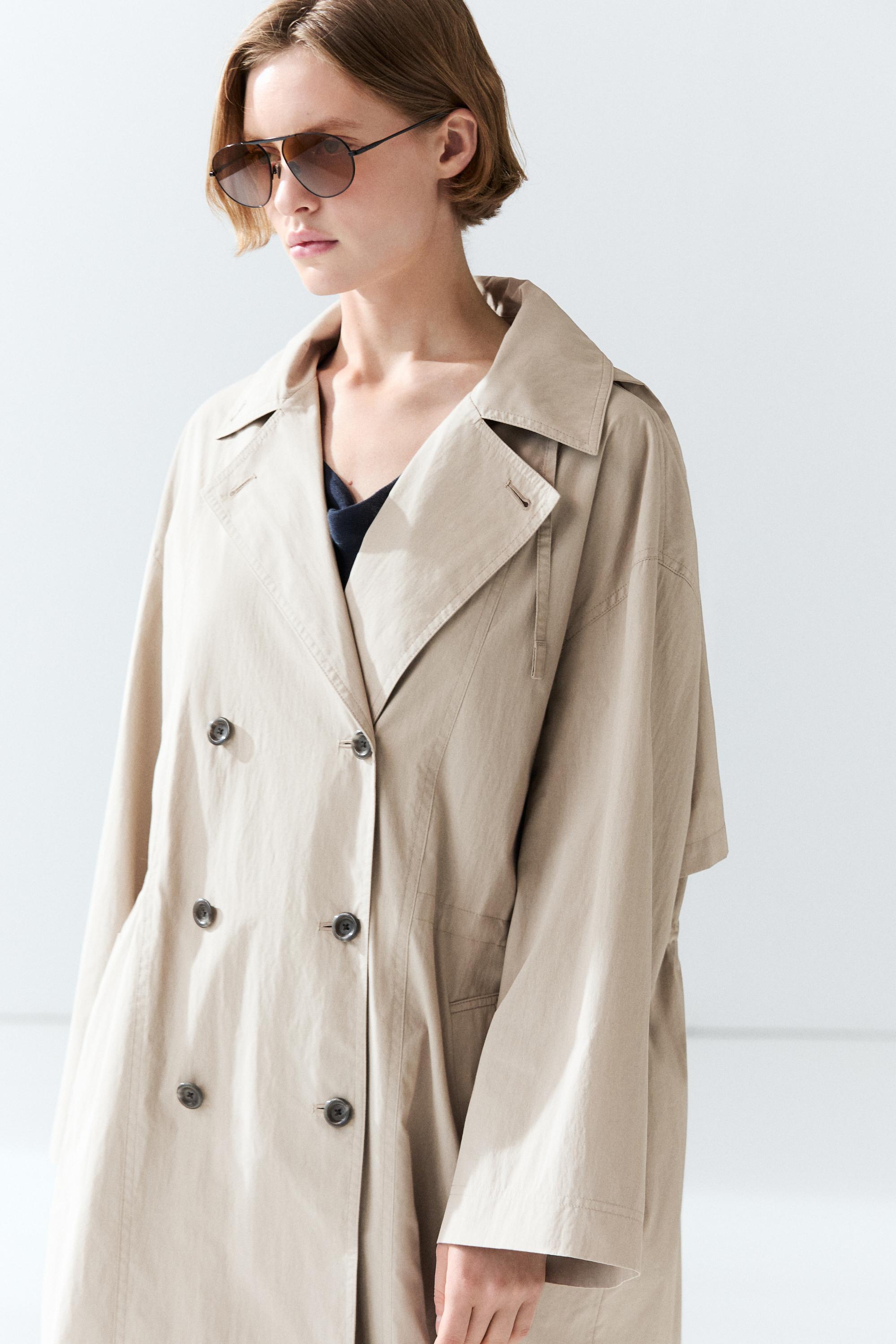 Cotton blend technical trench coat — 201