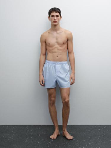 Zara Gingham mini boxers - Sky blue - Image 0