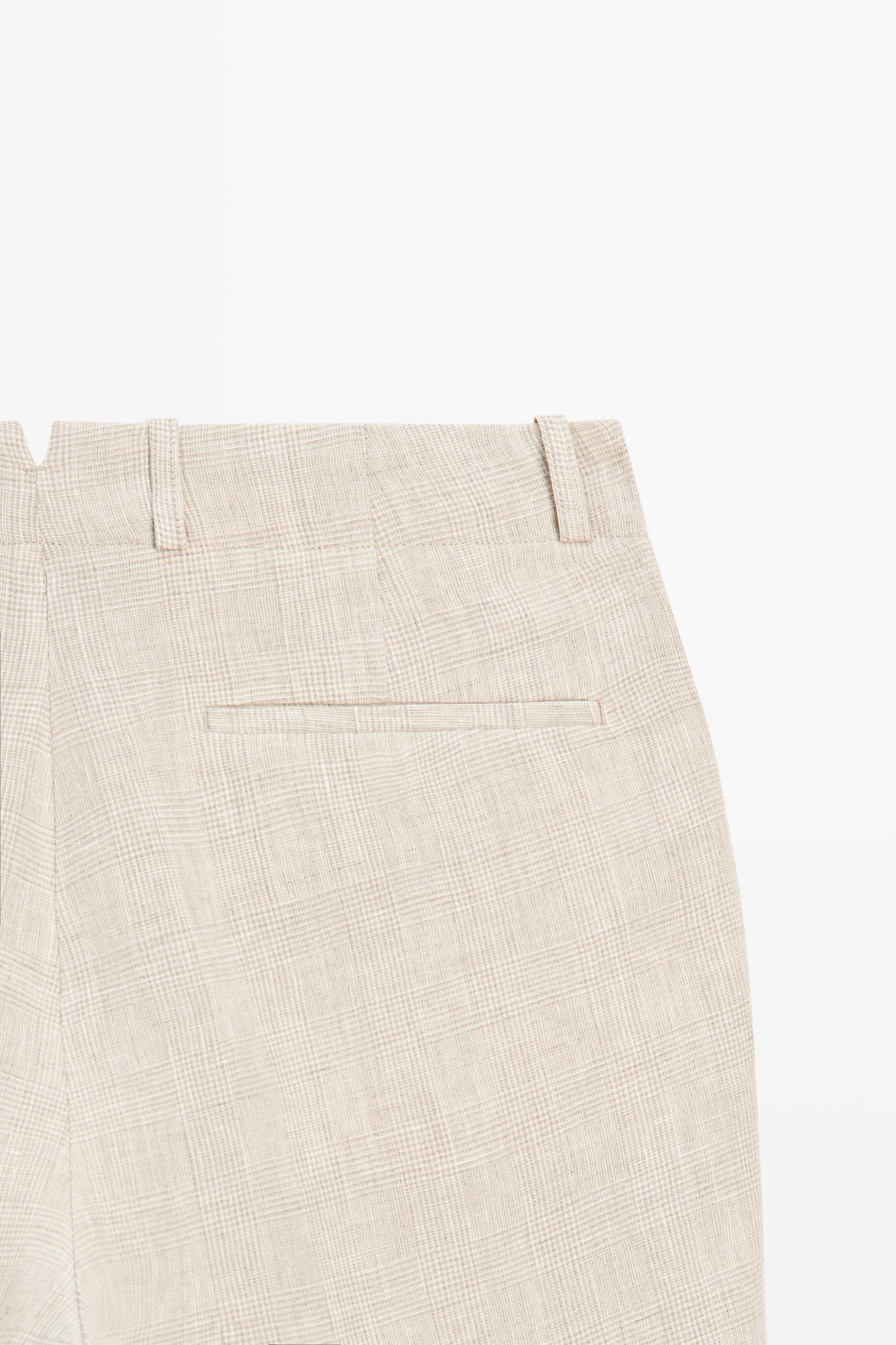 100% linen check pants