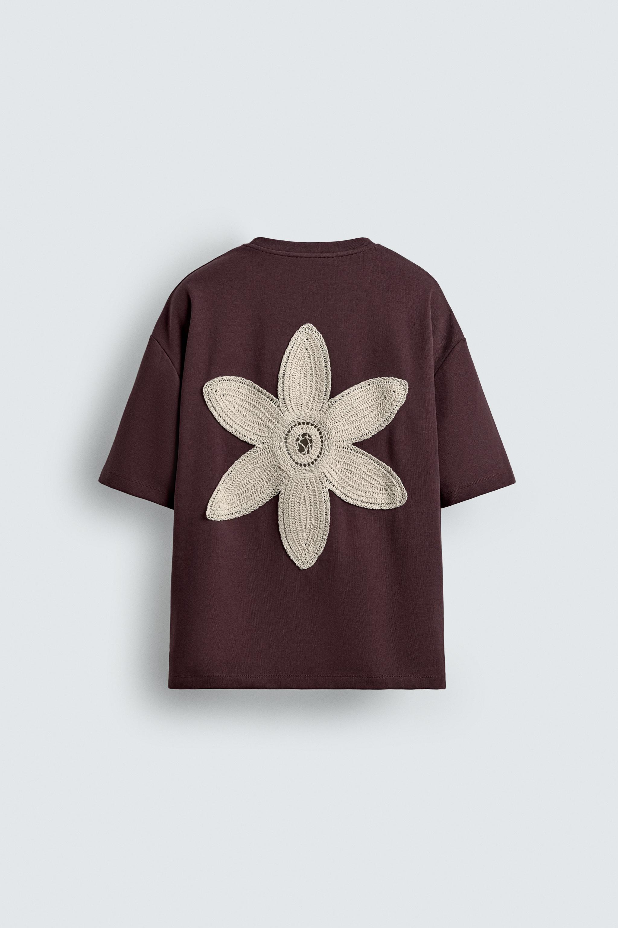 ★ドイツ発*ZARA*新作*FLOWERコントラスト刺繍バックTシャツ/B★ ZARA コントラスト刺繍シャツ｜Yahoo!フリマ（旧PayPayフリマ）