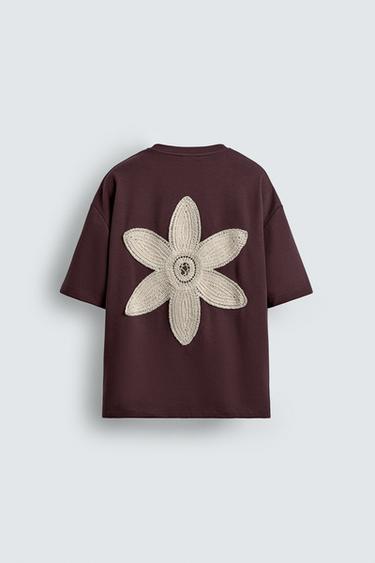 T-SHIRT BRODERIE FLEUR - Vin de Zara - Image 7