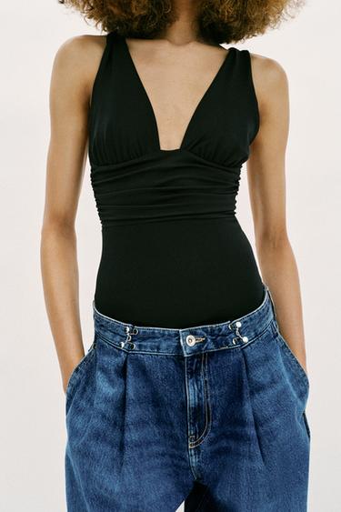 OPEN BACK POLYAMIDE BODYSUIT - Black by Zara - Image 5