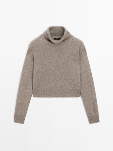 Zara 100% cashmere short knit sweater - Mink