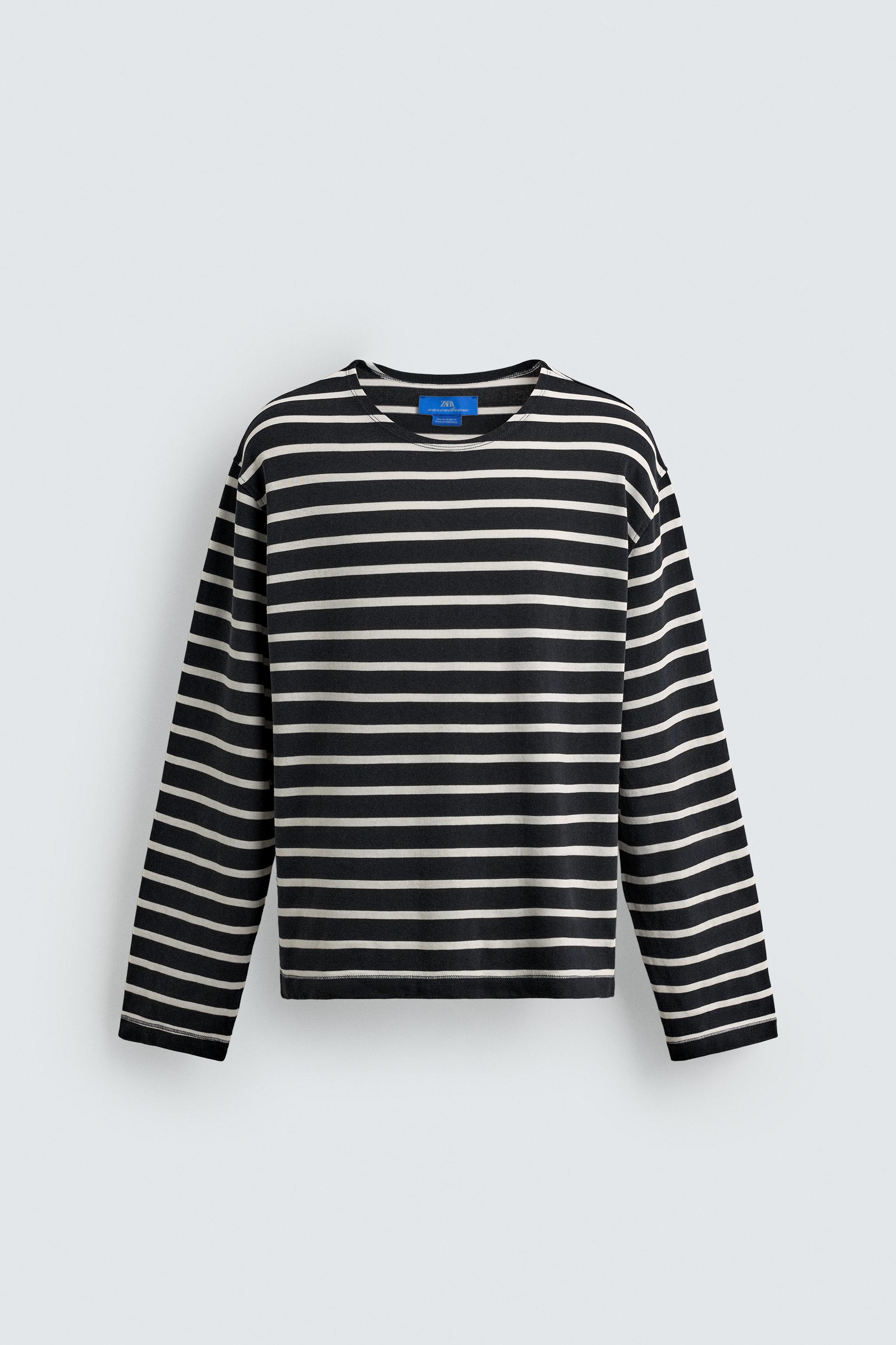 STRIPED JACQUARD T-SHIRT AARON LEVINE X ZARA - Blue / White | ZARA