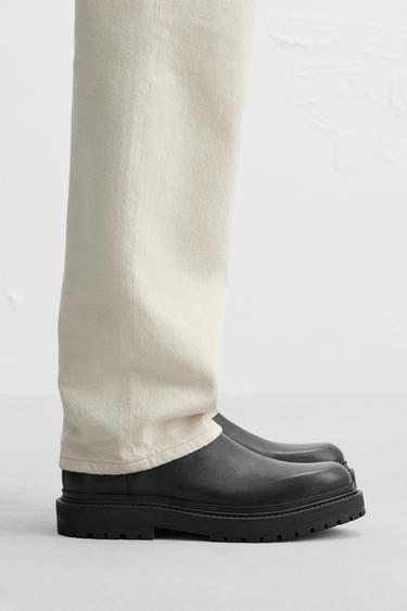 CHUNKY LEATHER CHELSEA BOOTS - Black by Zara - Image 0