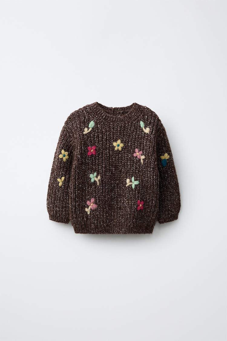 JERSEY PUNTO PERLADO FLORES BORDADAS