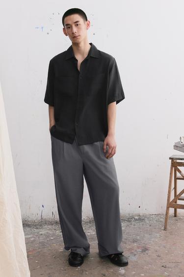 Zara 飄逸休閒版襯衫 - 黑色