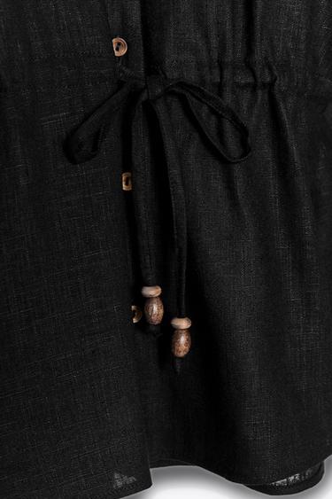 SAFARI LINEN BLEND SHIRT - Black by Zara - Image 6