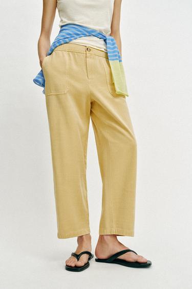 ELASTIC WAIST TROUSERS - Mid-yellow by Zara - Image 1