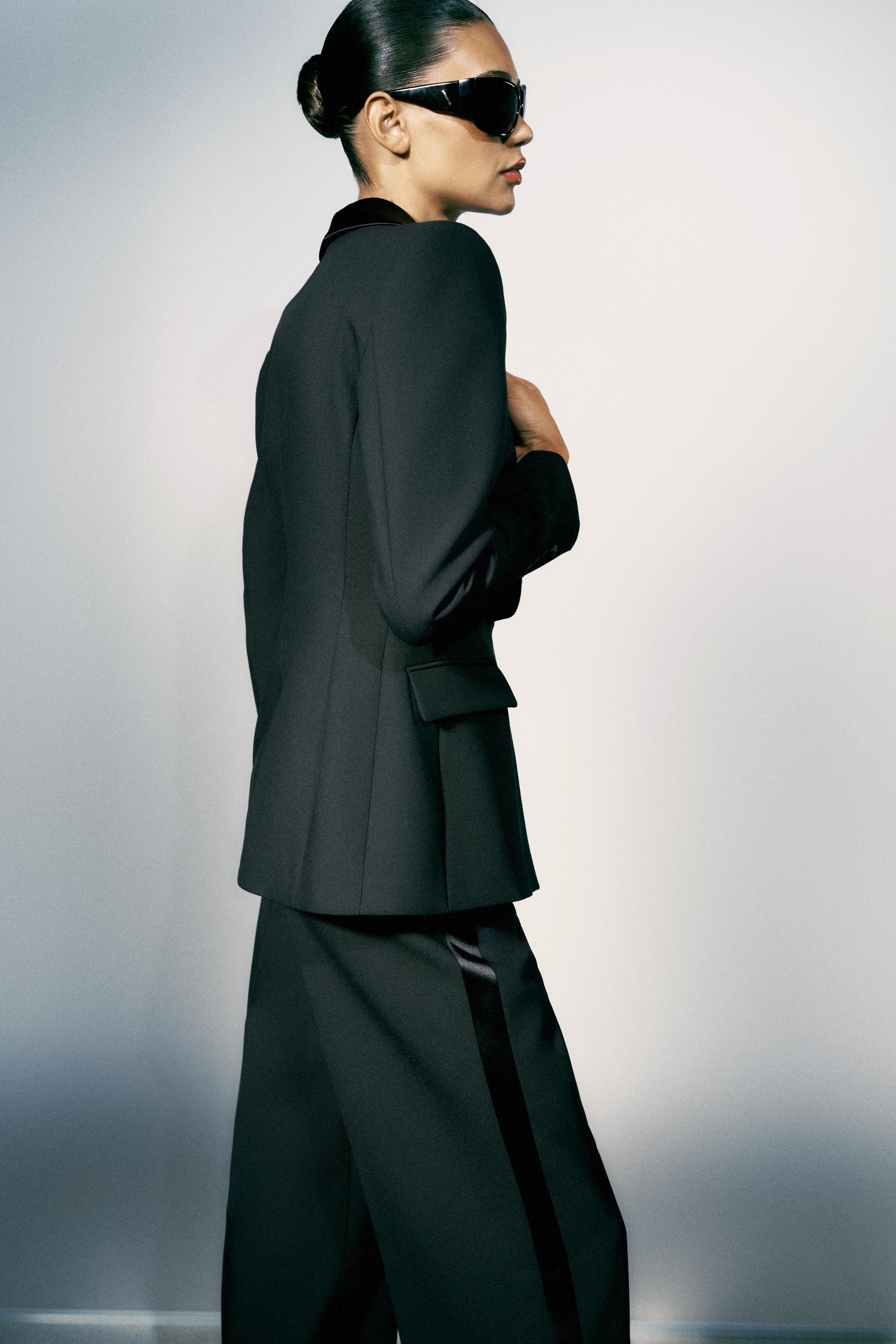 SATIN LAPEL BLAZER