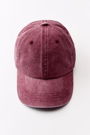 FADED TWILL CAP - Dark pink by Zara