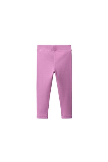 LABEL DETAIL RIBBED LEGGINGS — Chalk pink 2