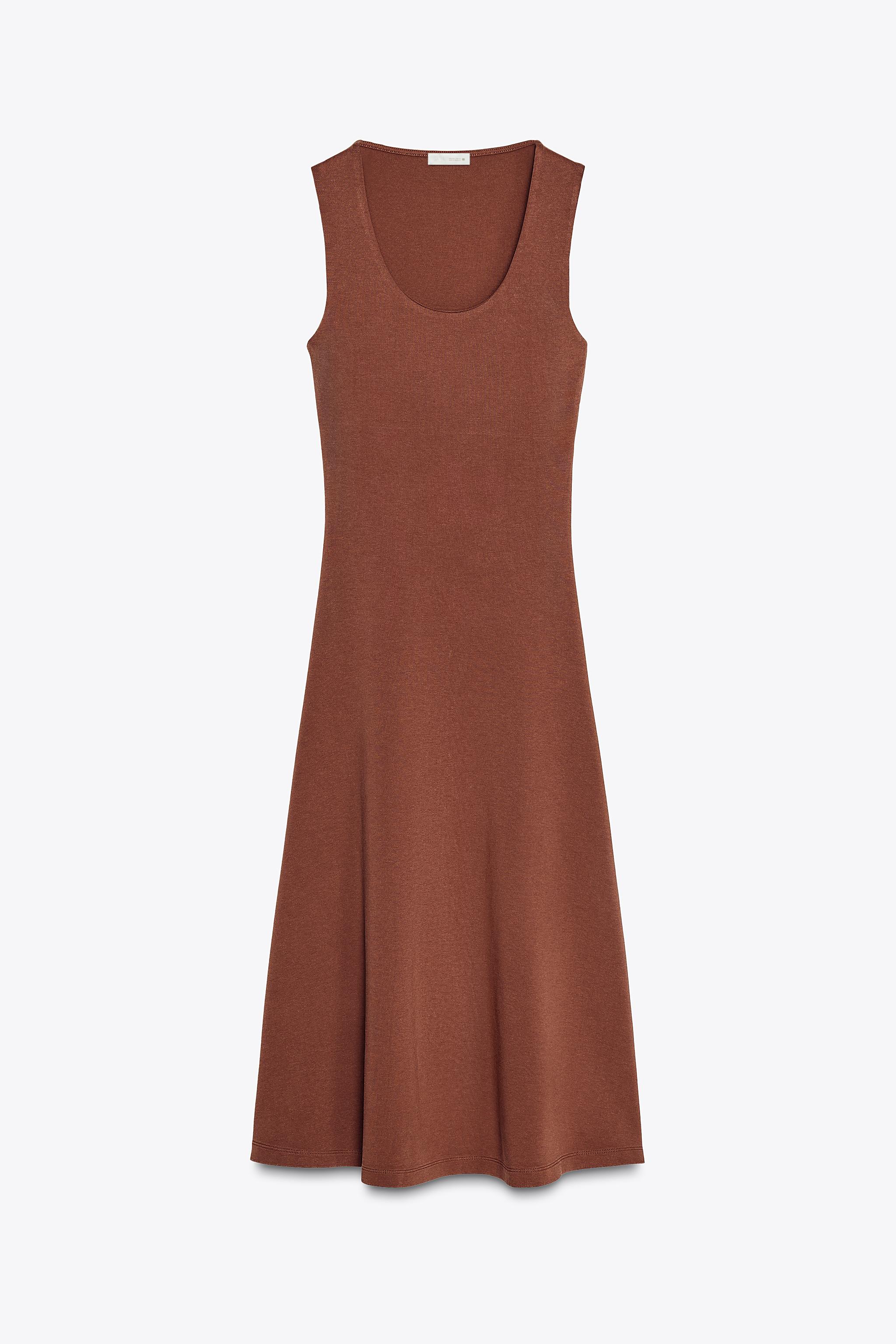 【ZARA】インターロック ミディ丈ワンピース 4174/185/675 ZARA】インターロック ミディ丈ワンピース 4174/185/675 (ZARA
