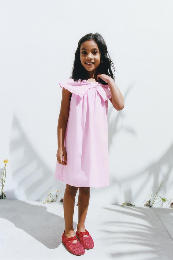 VESTIDO DE POPELINA COM LAÇO