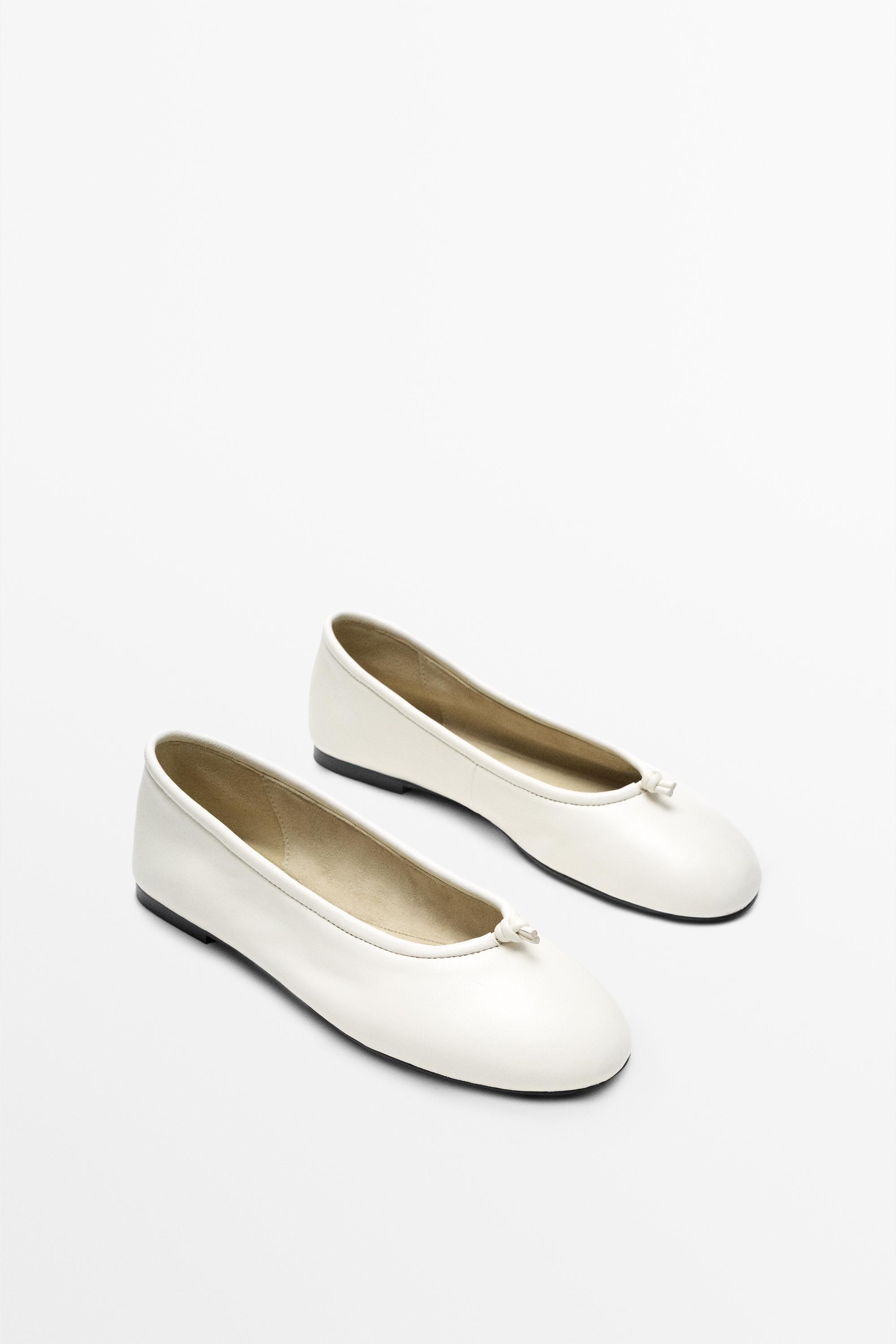 Ballerine en cuir à nœud