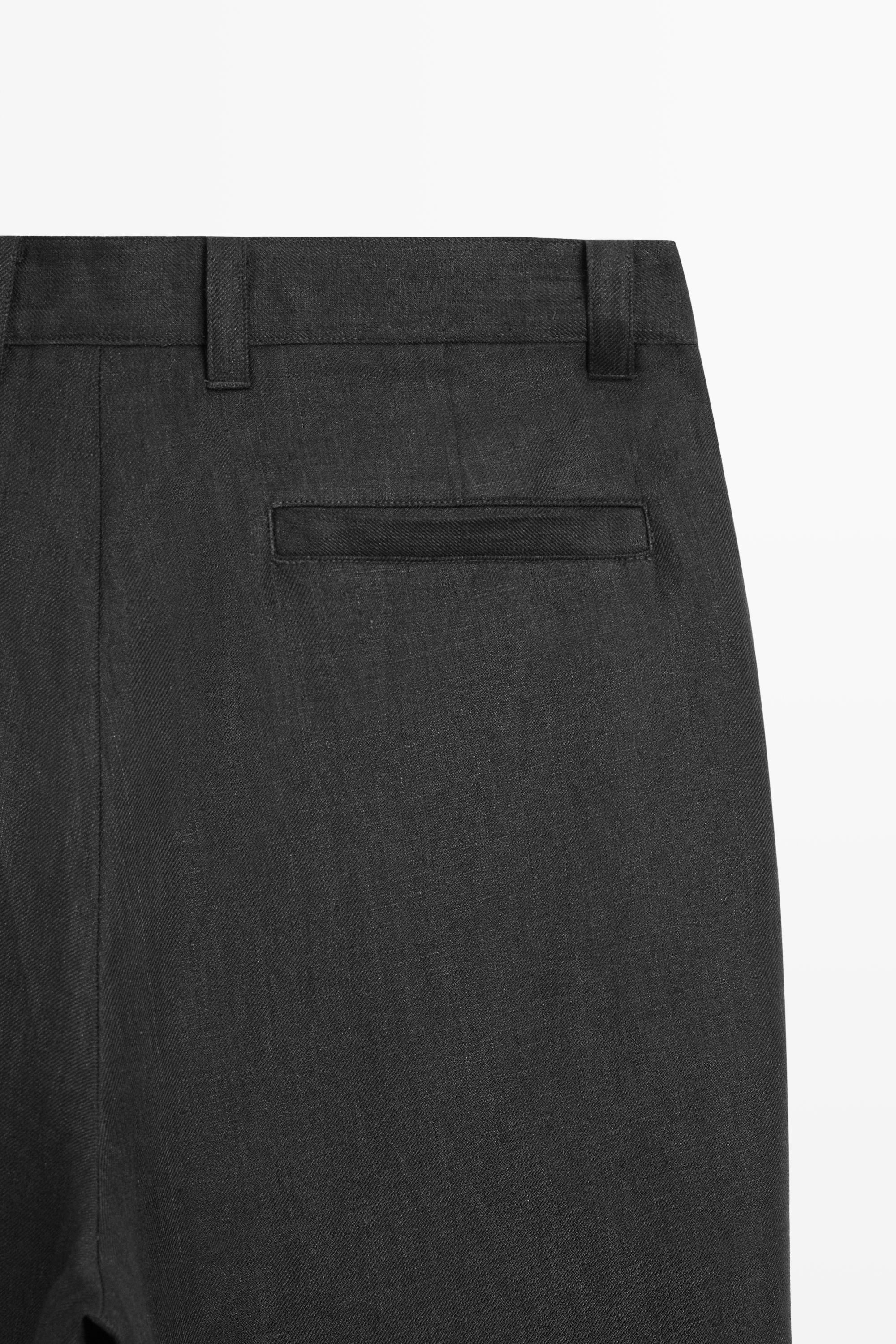 Pantalon à double pince 100 % lin
