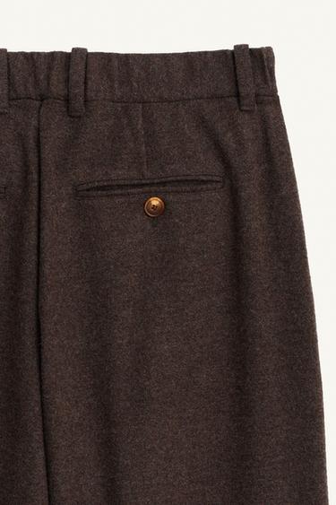 PANTALON COUPE AMPLE LAINE CHAÎNE ÉDITION LIMITÉE - Gris chiné de Zara - Image 9