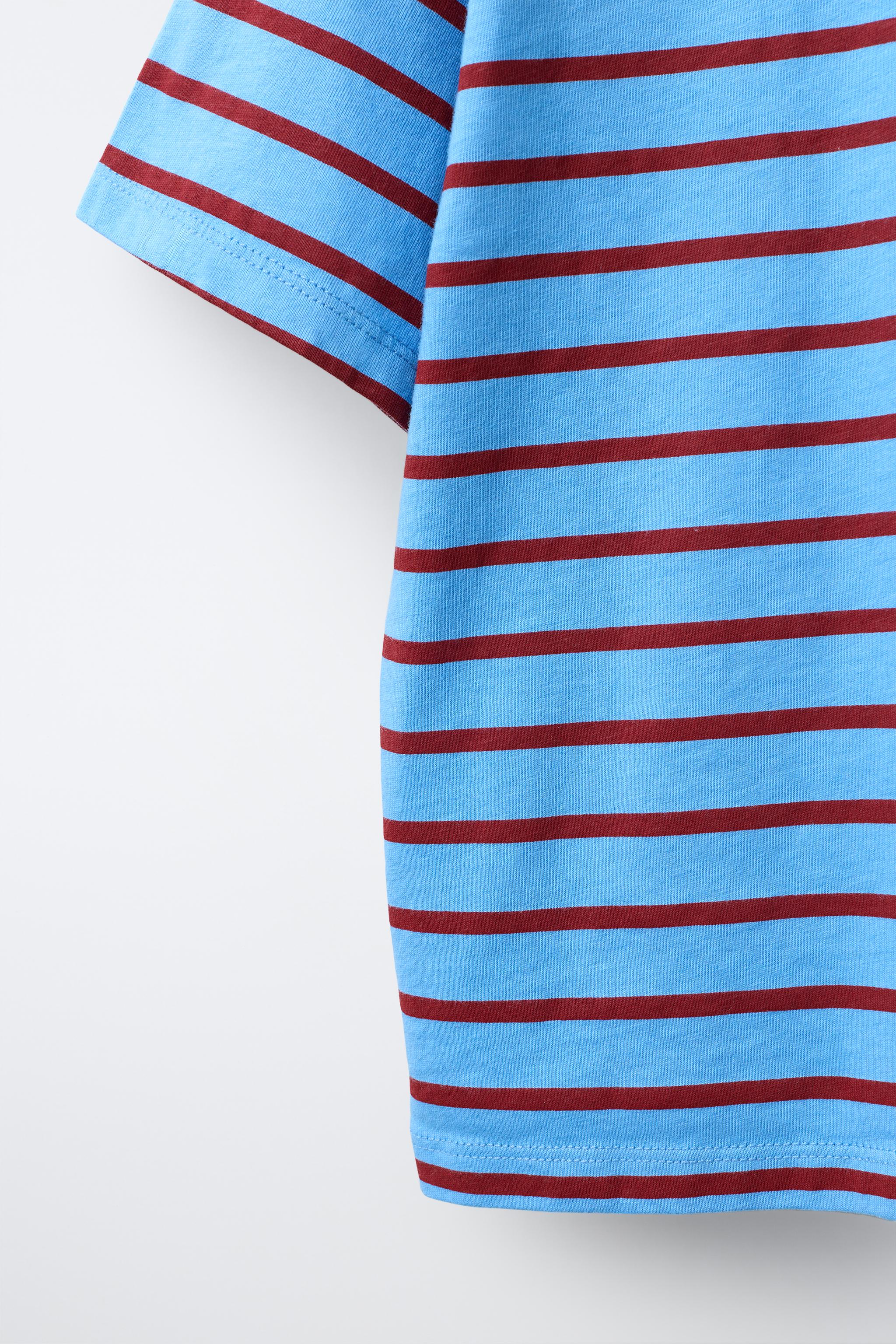 STRIPED NUMBER PATCH T-SHIRT