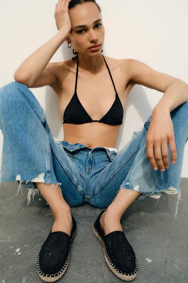 ЭСПАДРИЛЬИ СО СТРАЗАМИ — Черный от Zara — изображение 0
