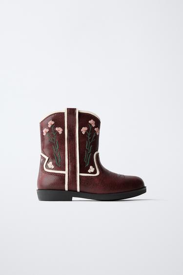 BOTA COWBOY BORDADA - Grená da Zara
