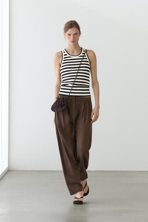 Sleeveless ribbed top with striped detail from Zara - $60