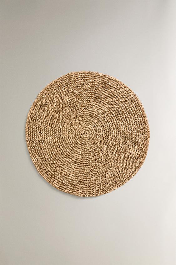 Zara ROUND PAPER PLACEMAT - Brown - Image 0
