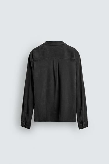 CHEMISE FLUIDE CACHE-CŒUR - Noir de Zara - Image 7