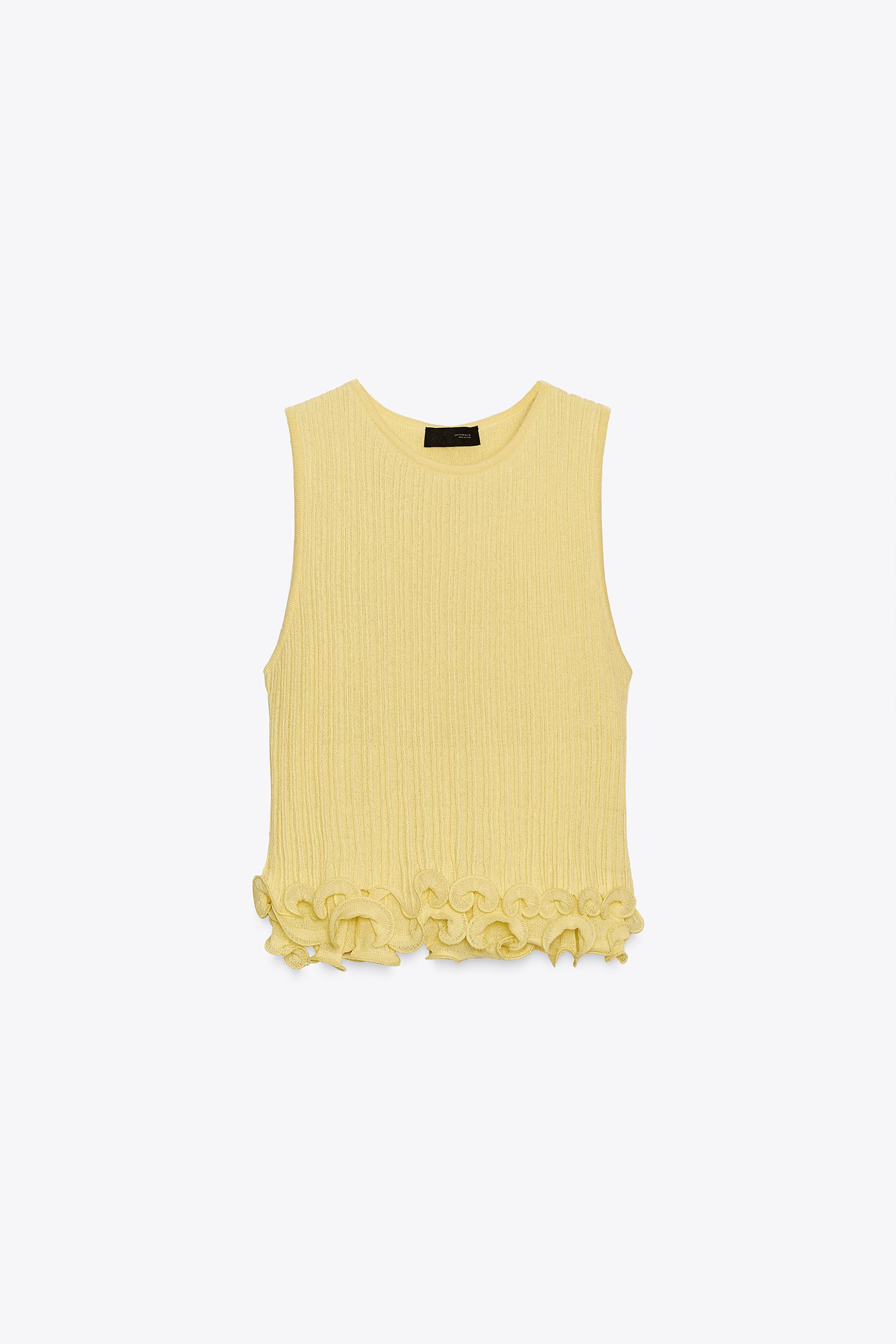 WAVY HEM KNIT TOP - Yellow | ZARA United States