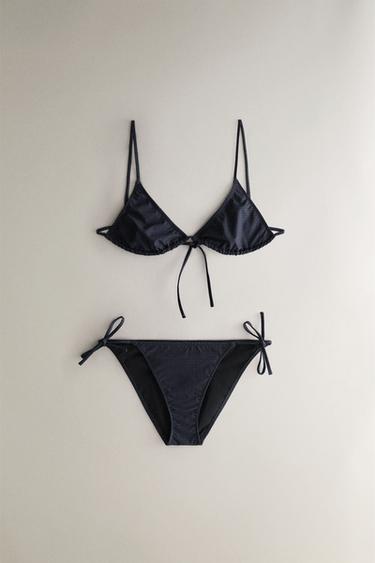 HAUT DE BIKINI DE PLAGE TRIANGLE VICHY - Bleu de Zara - Image 3