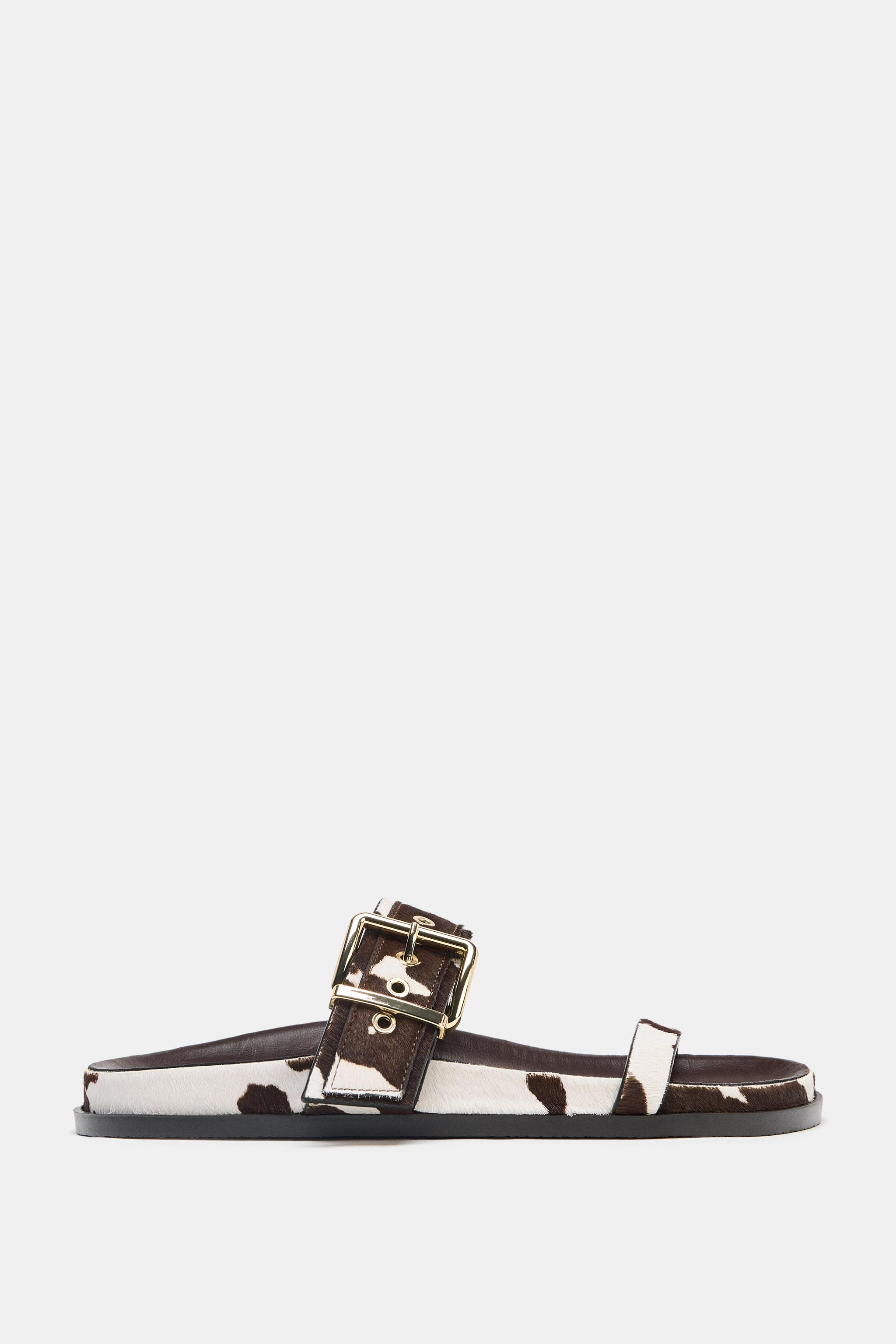 ANIMAL PRINT LEATHER SANDALS