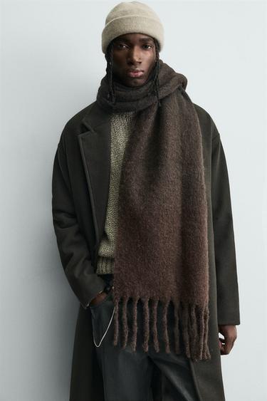 CACHECOL ESCOVADO FRANJAS - Castanho da Zara - Imagem 0