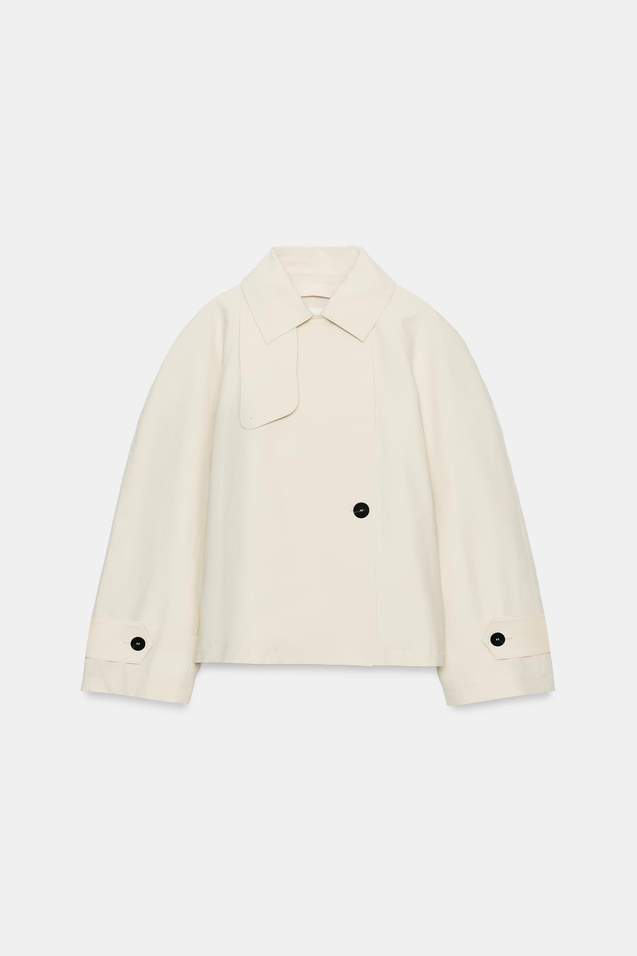 Zara ZW COLLECTION KISA TRENÇKOT görsel 7