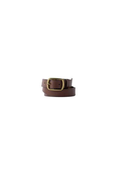 Zara 100% LEATHER BELT - Brown