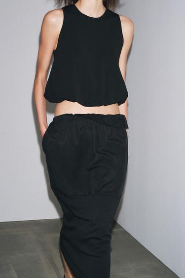 BALLOON HEM KNIT TOP - Black by Zara - Image 2