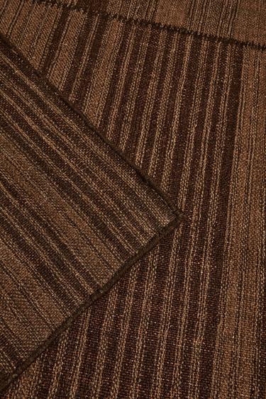 WOOL RUG WITH CONTRAST STRIPES - Brown by Zara - Image 5