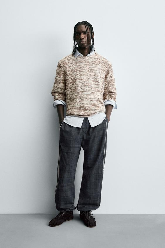 CONTRAST PLAID TECHNICAL JOGGER PANTS