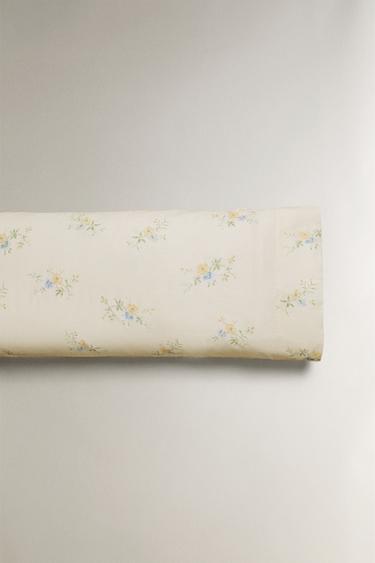SATEEN FLORAL BOUQUET PILLOWCASE - Yellow by Zara - Image 4