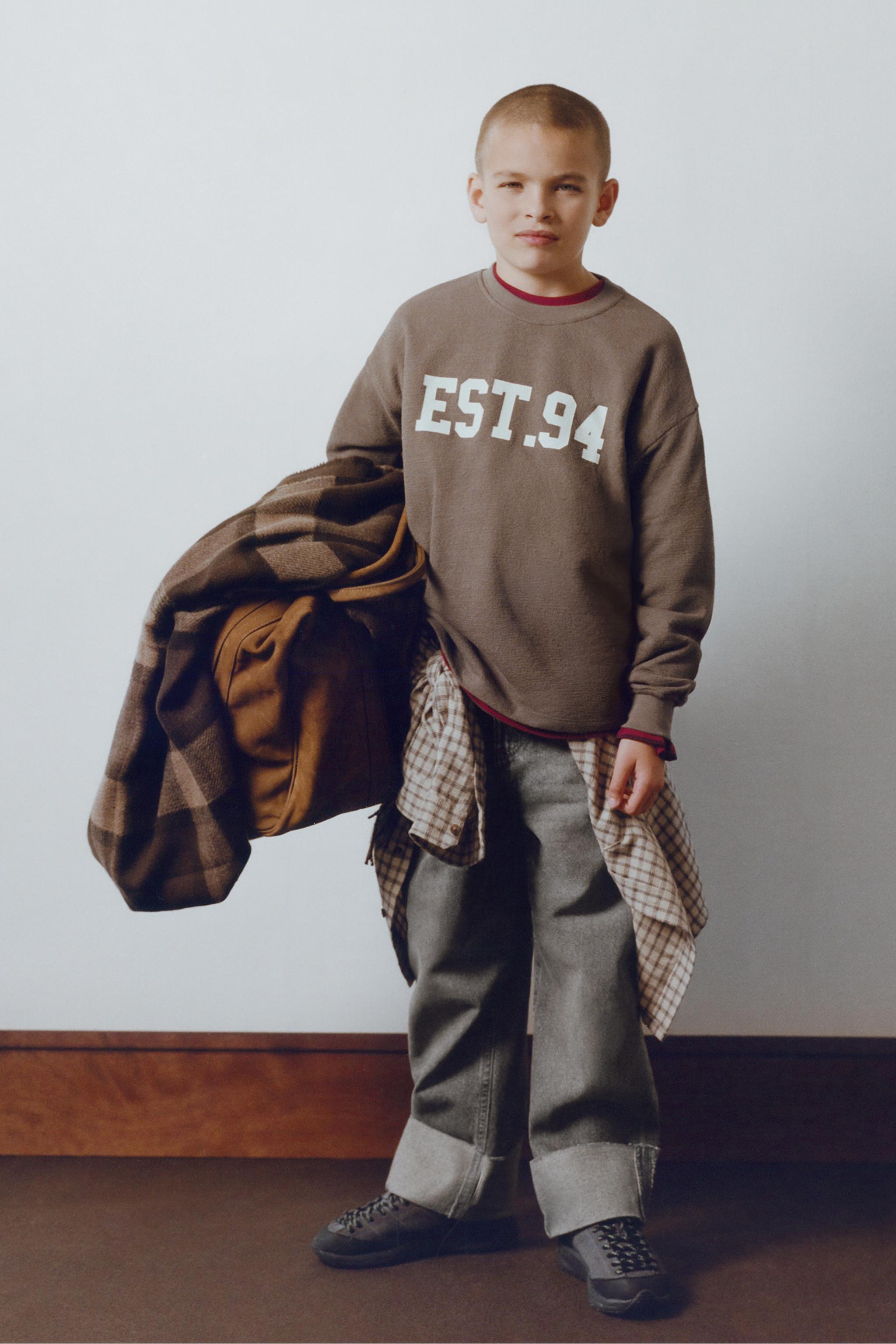 NUMBER PRINTED T-SHIRT - Brown / Taupe | ZARA United States