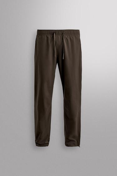 Zara 科技布料長褲 - 棕色
