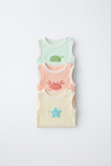 PACK TRES BODIES MANGA SISA PARCHES - Multicolor de Zara