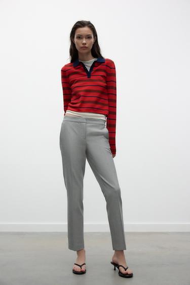 WEICHE KNÖCHELLANGE HOSE - Grau meliert von Zara