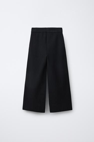 PANTALON EN MAILLE LARGE - Noir de Zara - Image 1