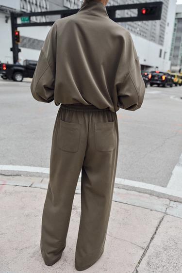 STRAIGHT-LEG TROUSERS WITH FRONT SEAM - Khaki by Zara - Image 5