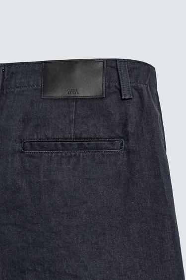 BERMUDA EN DENIM COUPE RELAX - Bleu de Zara - Image 8