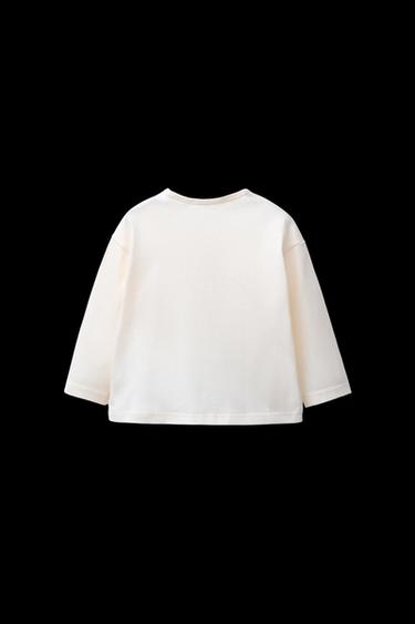 PLAIN LONG SLEEVE T-SHIRT - Ecru by Zara