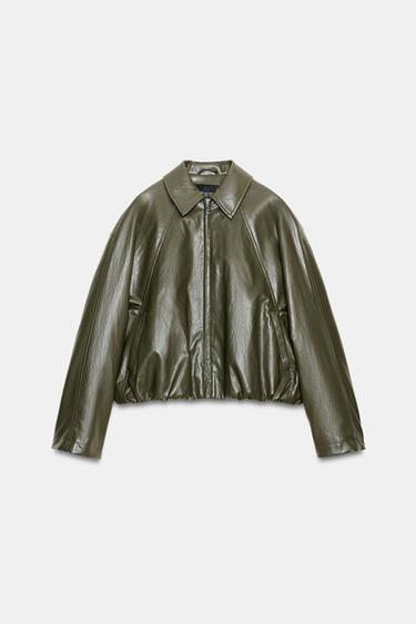 BLOUSON BOMBER MATIÈRE SYNTHÉTIQUE - Kaki de Zara - Image 6